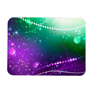 Mardi Gras Festiver Lila Hintergrund Magnet