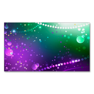 Mardi Gras Festiver Lila Hintergrund Magnetische Visitenkarte
