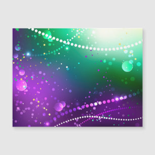 Mardi Gras Festiver Lila Hintergrund Magnetkarte