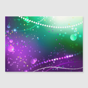 Mardi Gras Festiver Lila Hintergrund Magnetkarte