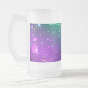 Mardi Gras Festiver Lila Hintergrund Mattglas Bierglas