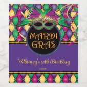 Mardi Gras! festlich Weinetikett (Einzelnes Label)