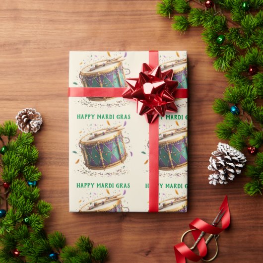 Mardi Gras Festtrommel Geschenkpapier (Feiertagsgeschenk)