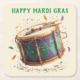 Mardi Gras Festtrommel Rechteckiger Pappuntersetzer