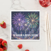 Mardi Gras Feuerwerk Personalisierte Party  Serviette (Beispiel)