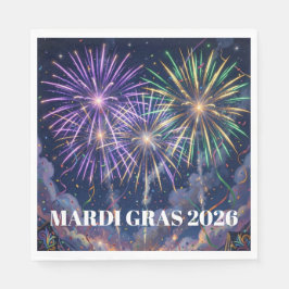 Mardi Gras Feuerwerk Personalisierte Party  Serviette
