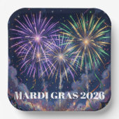Mardi Gras Fireworks Personalize Party  Pappteller (Vorderseite)