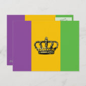 Mardi Gras Flag Crown Postkarte (Vorne/Hinten)