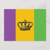 Mardi Gras Flag Crown Postkarte (Vorderseite)