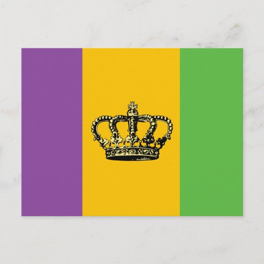 Mardi Gras Flag Crown Postkarte (Vorderseite)