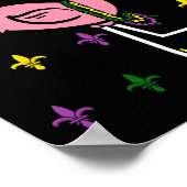 Mardi Gras Flamingo Carnival Parade Costume  Poster (Ecke)