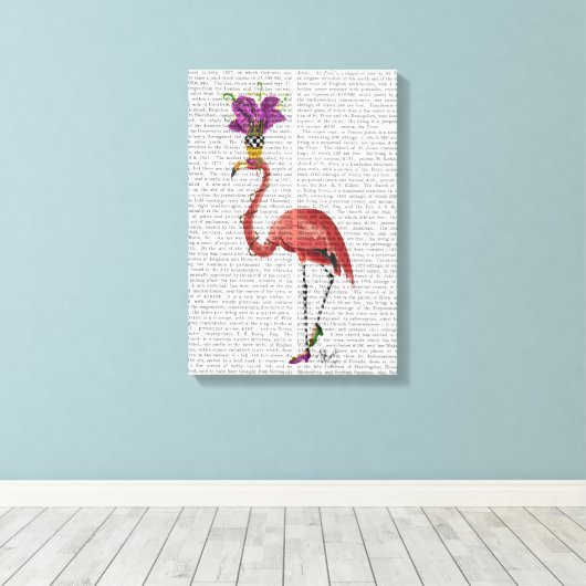 Mardi Gras Flamingo Full Leinwanddruck (Insitu (Holzboden))