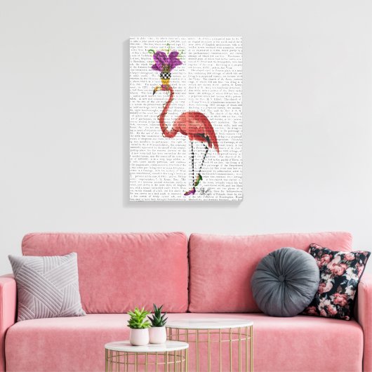 Mardi Gras Flamingo Full Leinwanddruck (Insitu (Wohnzimmer))