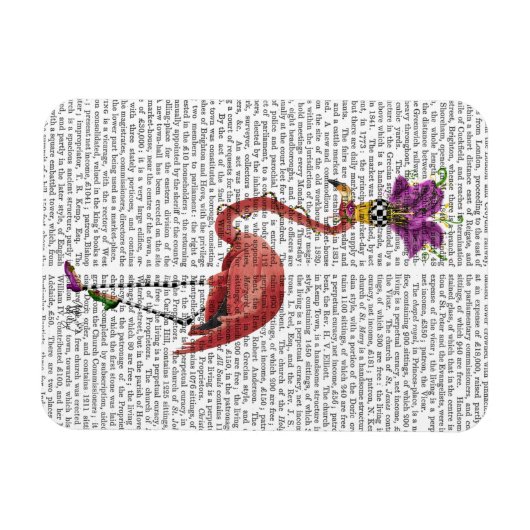 Mardi Gras Flamingo Full Magnet (Horizontal)