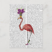 Mardi Gras Flamingo Full Postkarte (Vorderseite)