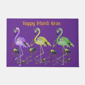 Mardi Gras Flamingos Coastal Fußmatte