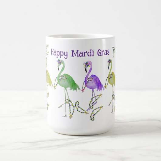 Mardi Gras flamingos party Kaffeetasse (Mittel)