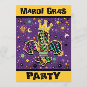 Mardi Gras Fleur Celebrate Einladung