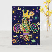 Mardi Gras Fleur Celebrate Karte (Gelbe Blume)