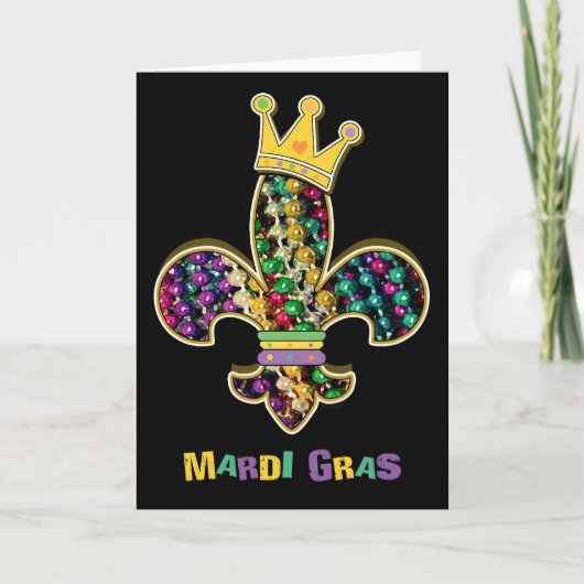 Mardi Gras Fleur Celebrate Karte (Vorderseite)