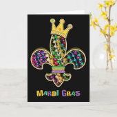 Mardi Gras Fleur Celebrate Karte (Gelbe Blume)
