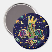 Mardi Gras Fleur Celebrate Magnet (Vorderseite/Rückseite)