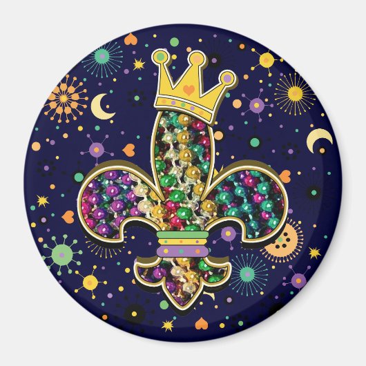 Mardi Gras Fleur Celebrate Magnet (Vorne)