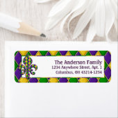 Mardi Gras Fleur d2 Rücksendeadressen-Aufklebers (Insitu)