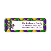 Mardi Gras Fleur d2 Rücksendeadressen-Aufklebers (Vorne)