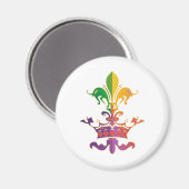 Mardi Gras Fleur de Crown Magnet (Vorderseite/Rückseite)