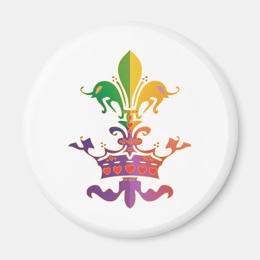 Mardi Gras Fleur de Crown Magnet (Vorne)