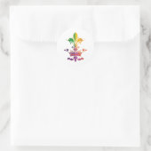 Mardi Gras Fleur de Crown Runder Aufkleber (Tasche)