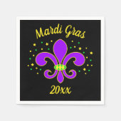 Mardi Gras Fleur-de-lis Add Year Serviette (Vorderseite)