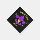 Mardi Gras Fleur-de-lis Add Year Serviette (Ecke)