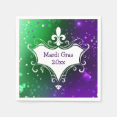 Mardi Gras Fleur-de-lis Add Year Serviette (Vorderseite)