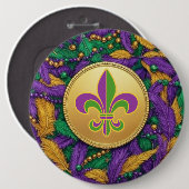 Mardi Gras Fleur de lis Button (Vorne & Hinten)