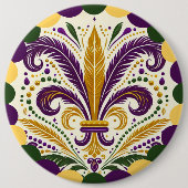 Mardi Gras fleur-de-lis Button (Vorderseite)