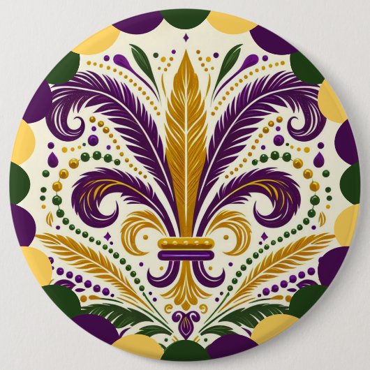 Mardi Gras fleur-de-lis Button (Vorderseite)