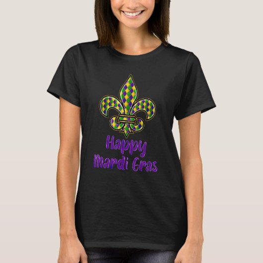 Mardi Gras Fleur De Lis Costume Shirt Carnaval Par (Vorderseite)