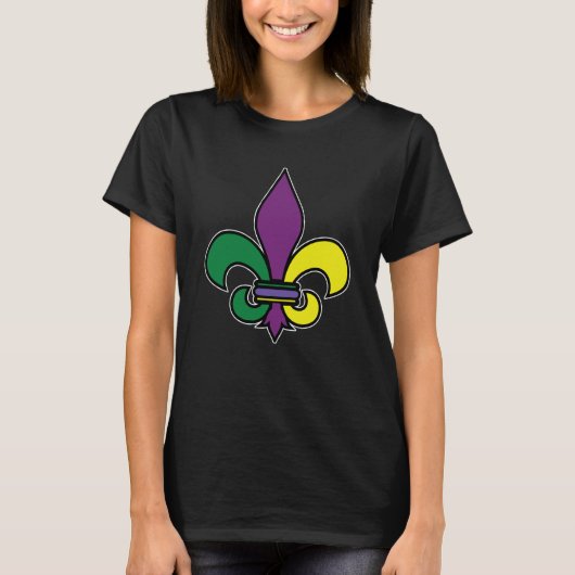 Mardi Gras Fleur De Lis Crown Carnival Costume T-Shirt (Vorderseite)