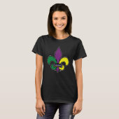 Mardi Gras Fleur De Lis Crown Carnival Costume T-Shirt (Vorne ganz)