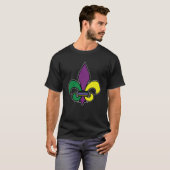 Mardi Gras Fleur De Lis Crown Carnival Costume T-Shirt (Vorne ganz)