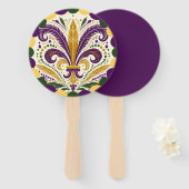 Mardi Gras fleur-de-lis  Fächer (Vorne und Hinten)