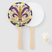 Mardi Gras fleur-de-lis Fächer (Vorne und Hinten)