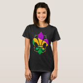 Mardi Gras Fleur De Lis Farbmuster Mädchen Junge I T-Shirt (Vorne ganz)