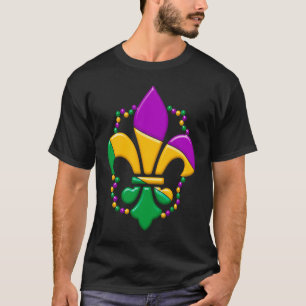 Mardi Gras Fleur De Lis Farbmuster Mädchen Junge I T-Shirt
