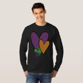 Mardi Gras Fleur De Lis Heart Fat Tuesday Mardi Gr T-Shirt (Vorne ganz)