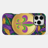 Mardi Gras Fleur de lis iPhone Hülle (Rückseite (Horizontal))