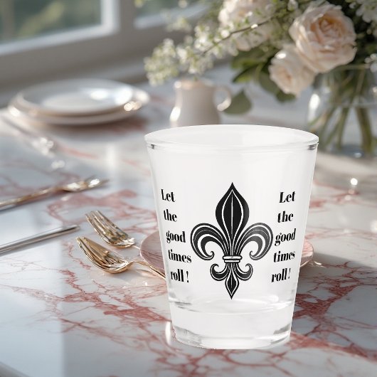 Mardi Gras Fleur-de-lis Let The Good Times Roll  Schnapsglas