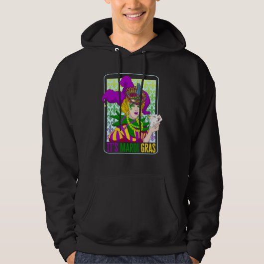 Mardi Gras Fleur De Lis Mardi Gras Carnival Jester Hoodie (Vorderseite)